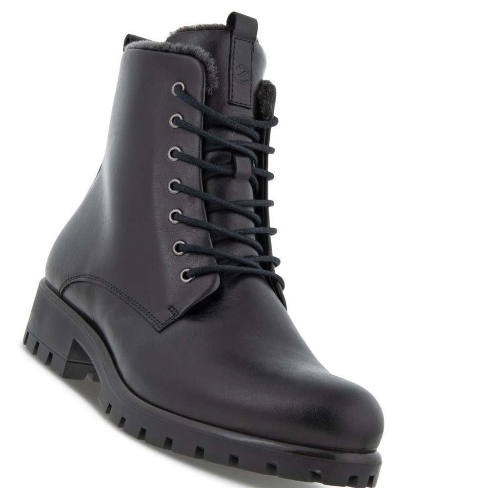 Women's Ecco Modtray Lace Boots Black | Canada 19ZUT